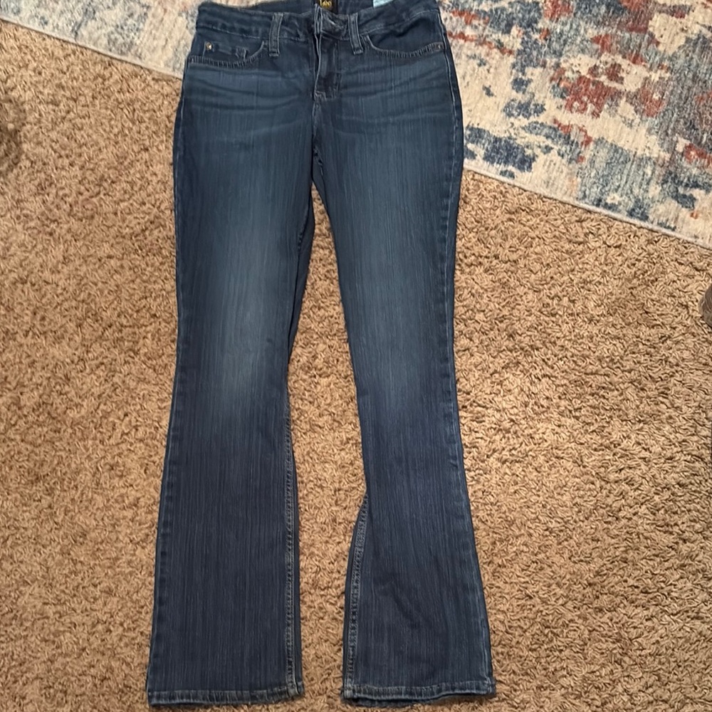 Lee Blue Flare Wide Leg Jeans with Subtle Fading